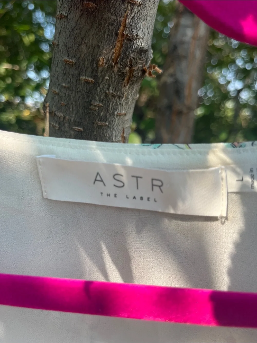 ASTR Cream Floral Wrap Blouse with Ruffle Detail